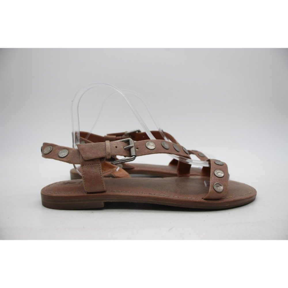 Frye Women's size 10 Leather Studded Buckle Casual Gray Brown Sandals